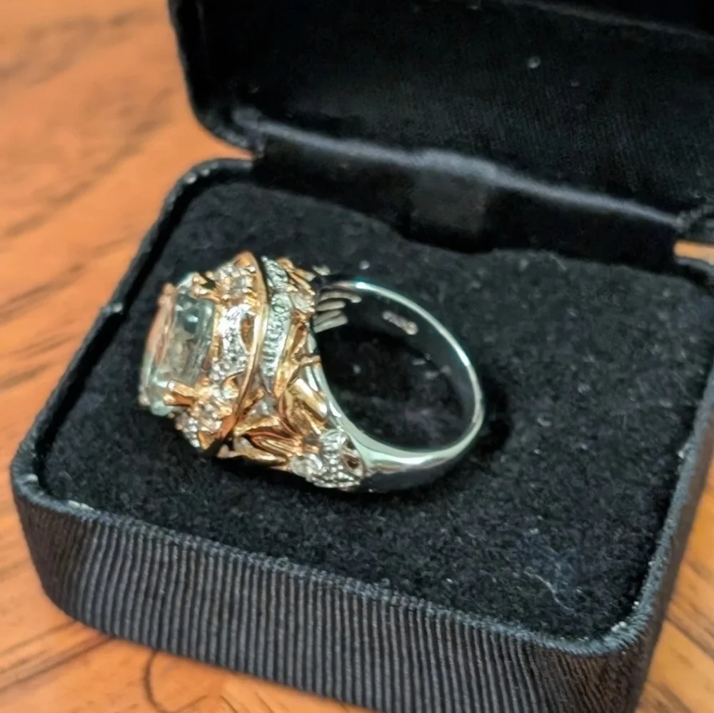 Like New Spectacular Rare Estate Victoria Wieck Genuine Prasiolite Ring - Picture 10 of 15